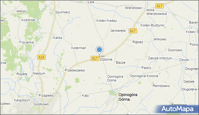 mapa Dzbonie, Dzbonie na mapie Targeo